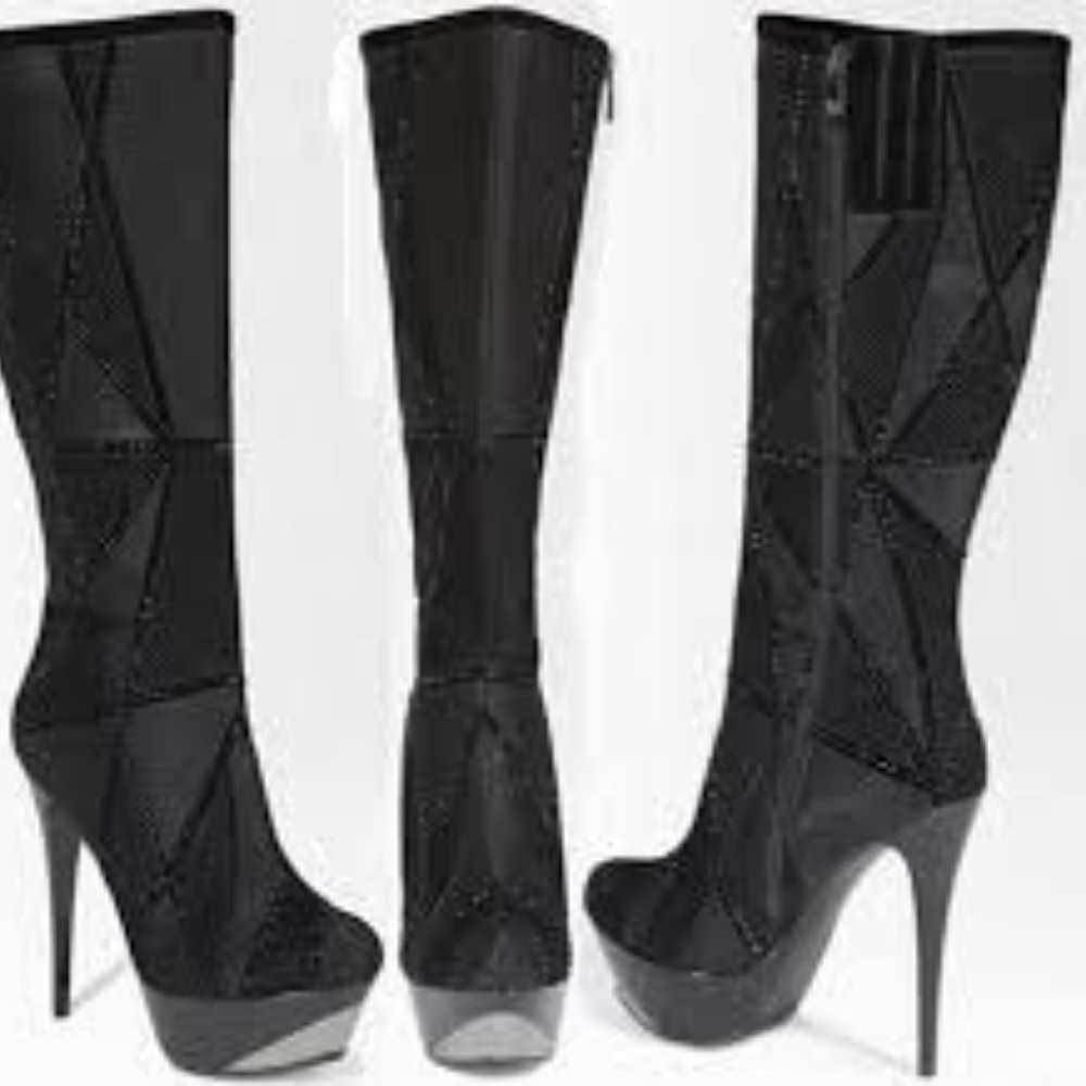 BEBE Knee High Boots w/ Swarovski® ViVian  8 US